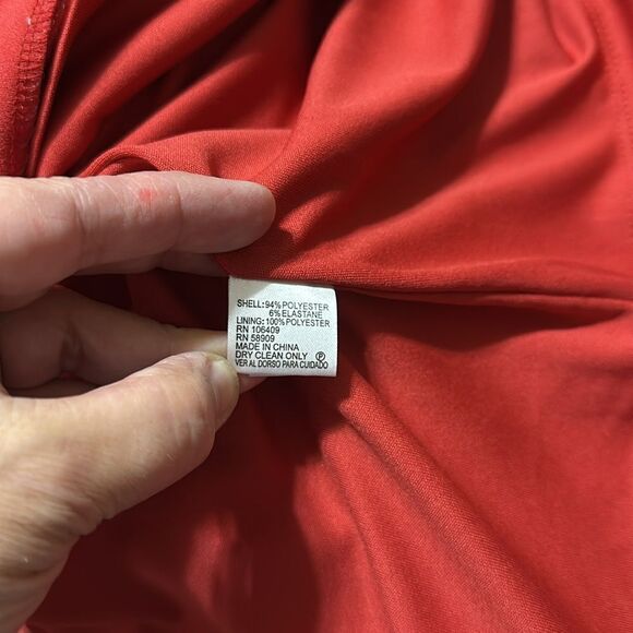 Antonio Melani 12 Red Sleveless Front Zip Belted Suiting Sheath Dress - Picture 9 of 11